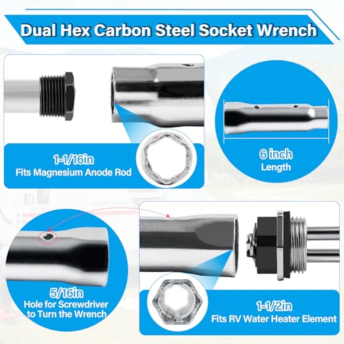 RV Water Heater Elements Kit Compatible with Suburban | Hand Tools - Image 3
