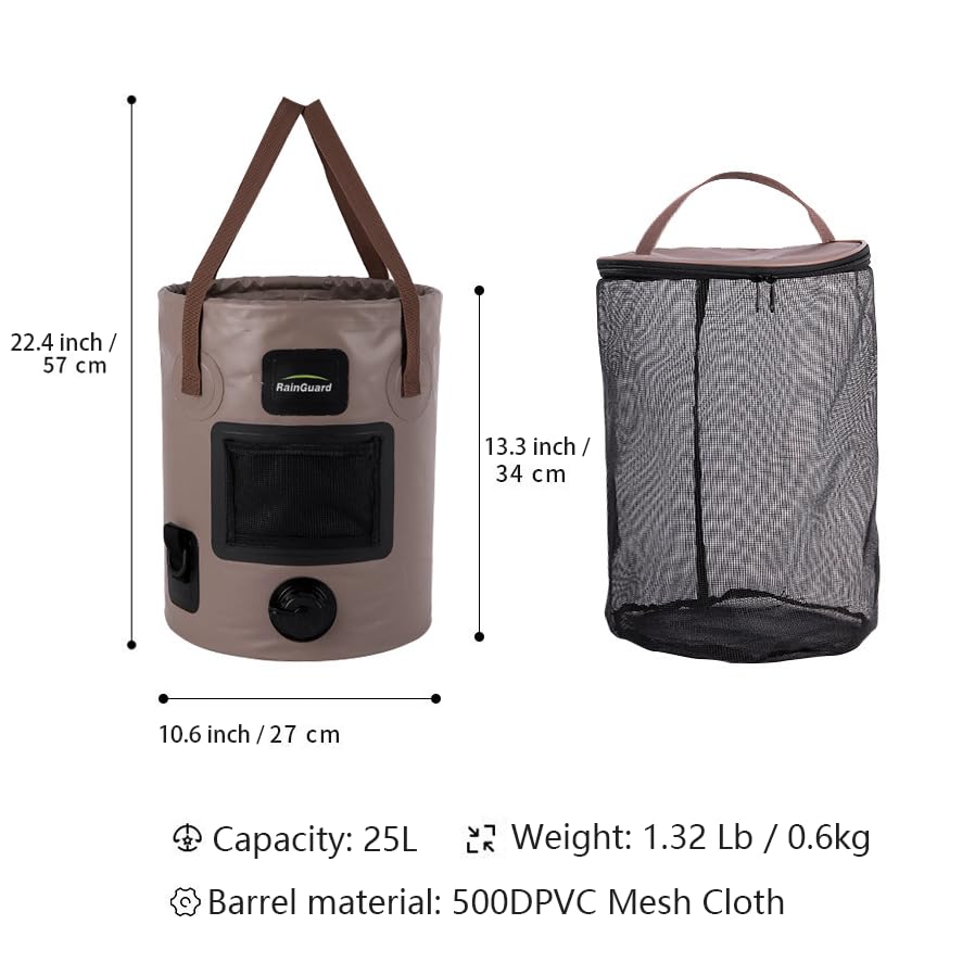 Outdoor Folding Bucket 2pcs, Portable Bucket with Valve - Image 3