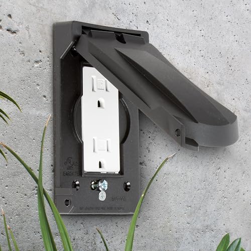 Maxxima 1-Gang Vertical Outdoor Outlet Cover Box, Black, 2-Pack - Image 3