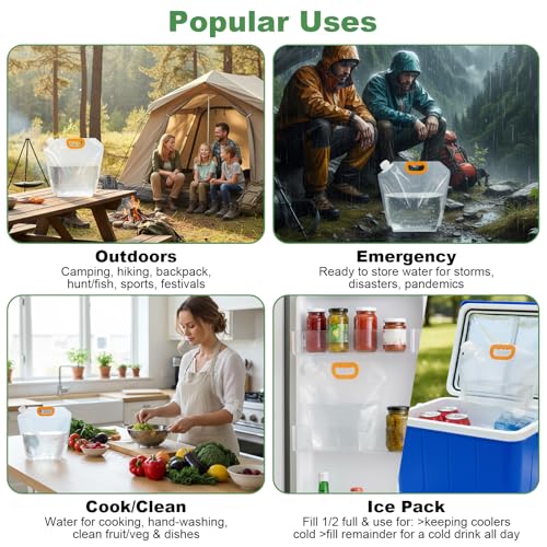 20Pcs 1.3Gallon Collapsibles Water Container Bag Bulk - Image 8