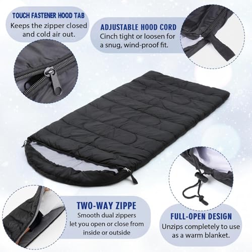 48 Pcs Sleeping Bags with Beanies Gloves, Winter Emergency Kit - Image 5