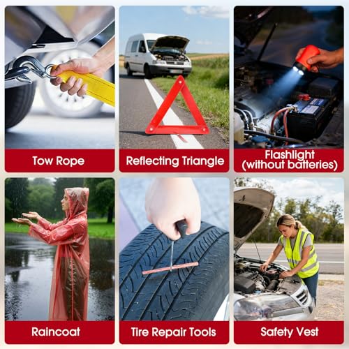 Roadside car Emergency kit, 12PCS Emergency Car Kits - Image 8