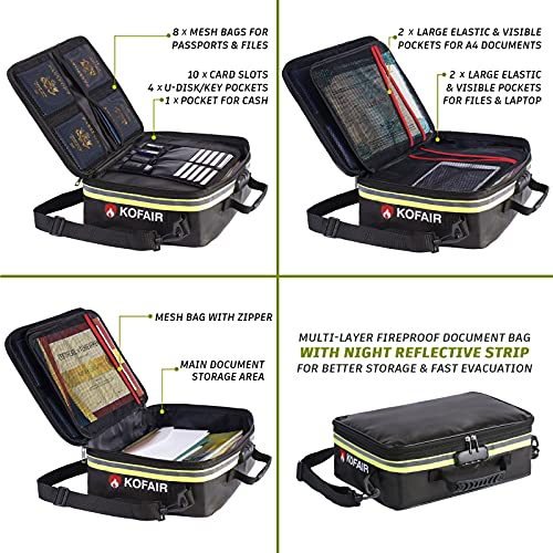 Fireproof Document Bag (16 x 11 x 5 inch) with Lock & - Image 4