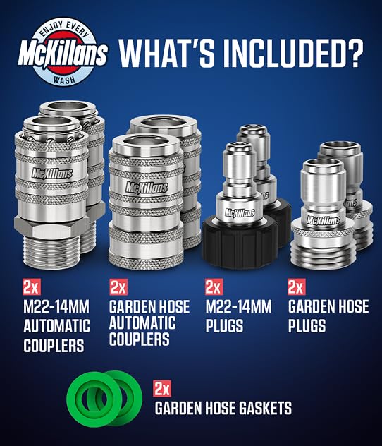 McKillans® 2025 Automatic M22-14mm Pressure Washer Quick Connect - Image 5