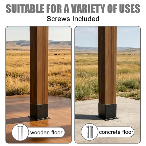 4x4 Post Base Brackets 8 Pcs Deck Post Base (Inner Size:3.6" x - Image 4