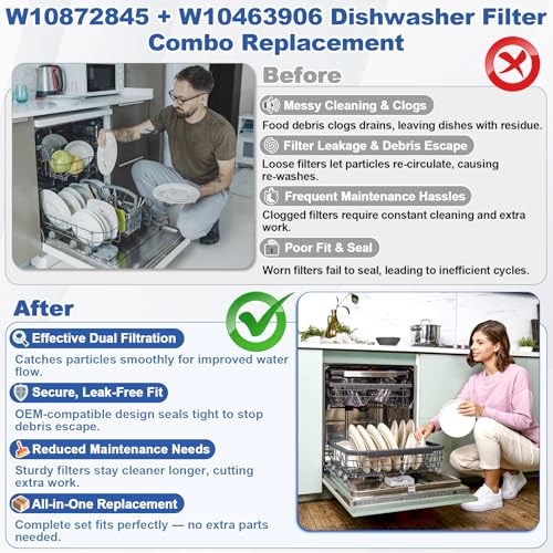 W10872845 & WPW10463906 Dishwasher Pump Filter Replacement - Image 6