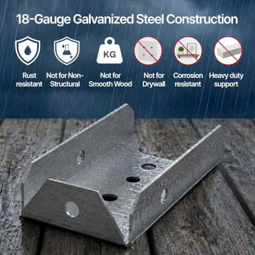 50 Pack 2x4 Fence Rail Brackets for Lumber, 18 Gauge Galvanized - Image 5