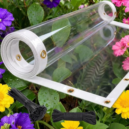8x10ft Clear Tarp, 14mil Clear Tarps Heavy Duty Waterproof - Image 2