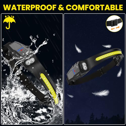 3Pack 7Modes LED Headlamp Rechargeable with Red Light for Adults - Image 6