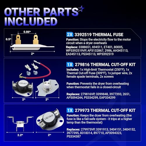 BlueStars 8544771 WP8544771 Dryer Heating Element Kit - Image 7