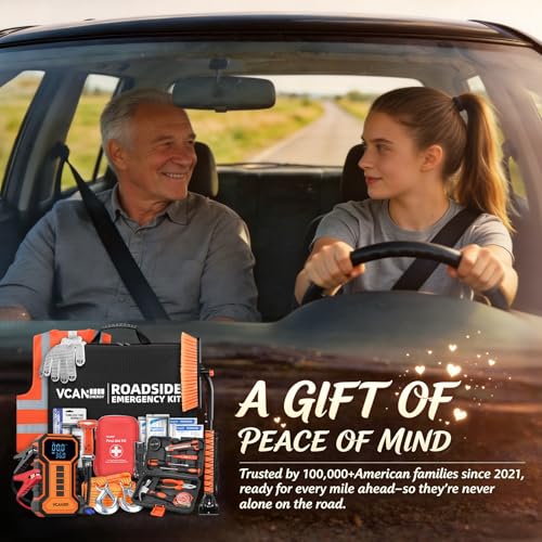 Jump Starter with Air Compressor Car Emergency Kit for Women, Men - Image 7