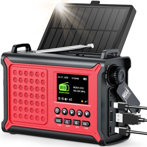 NOAA Emergency Weather Alert Radio with S.A.M.E., 12000mAh Hand - Image 2
