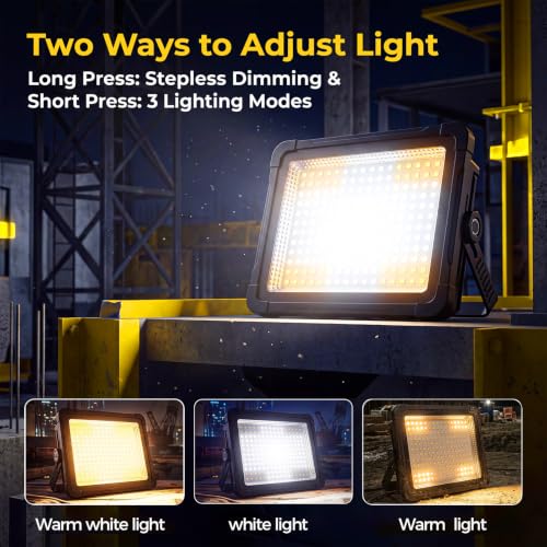 52000LM Solar LED Work Light Rechargeable, Portable Flood - Image 4