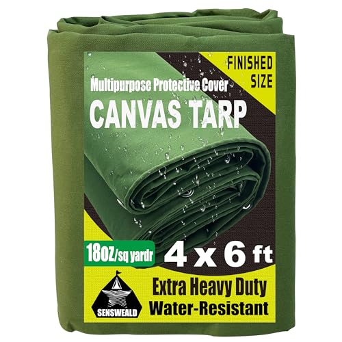 18oz Extra Heavy Duty Canvas Tarp 4x6 Feet with Grommets - Image 2