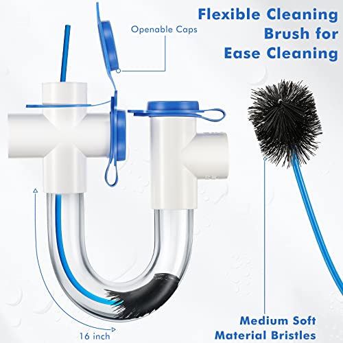 3/4 Inch Standard Condensate Trap with Cleaning Brush, PVC U Trap - Image 6