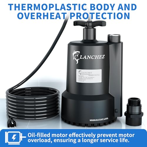 Lanchez Sump Pump, 1/2 HP 2450GPH Submersible Water Pump - Image 7