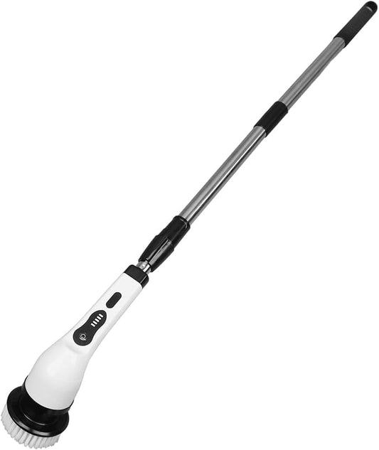 Electric Spin Scrubber, Multifunction Rechargeable Cordless Brush with Adjustable Handle, Replaceable Brush Heads Shower Brush for Bathroom Kitchen