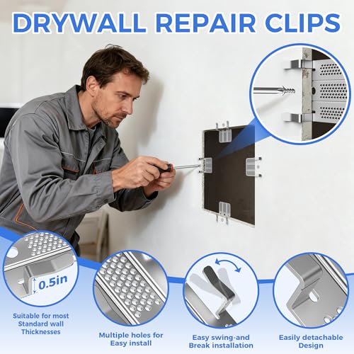 32 Pack Drywall Repair Clip, Drywall Clips Repair with 64 - Image 4