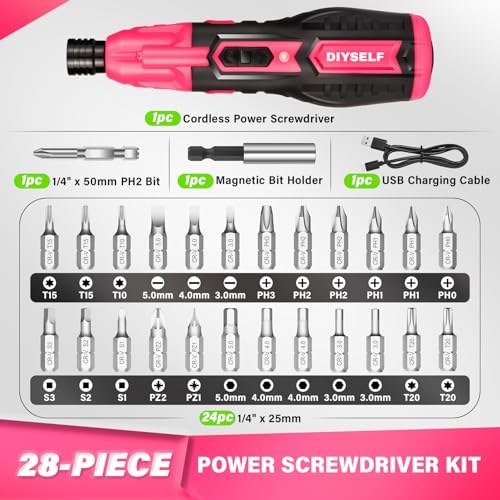 DIYSELF Electric Screwdriver, Cordless Power Screwdriver Set - Image 7