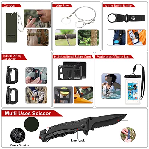 Survival Kit, 251 Pcs Survival Gear Emergency Supplies First Aid - Image 5