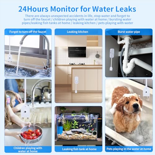 Smart Water Leak Detector, 120dB Adjustable Alarm Suit - Image 5