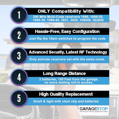 2X Gate Opener Remote for Multi-Code 308911, 300MHz - Image 3