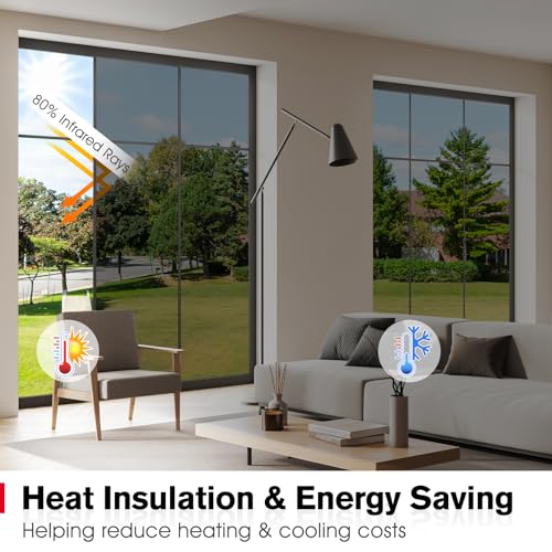 Haton One Way Window Privacy Film for Home, Black 17.5" x 78.7" - Image 6