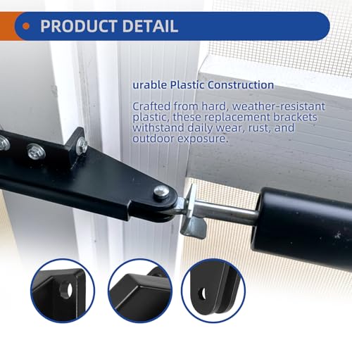 2 Pack Storm Door Closer Replacement Kit, Post Jamb Bracket Black - Image 4