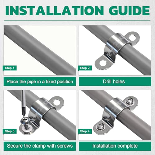 1-3/8 Inch Conduit Clamp,2 Hole U Bracket Rigid Metal Pipe Strap - Image 7