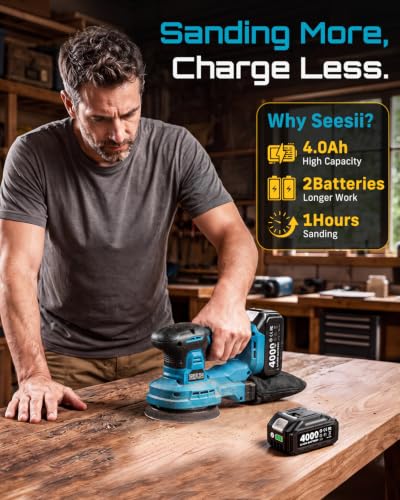 6-in-1 Muti-Sander 5” Random Orbit Sander Cordless, 2Pcs - Image 4