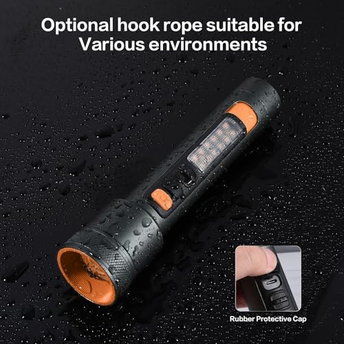 VAVOFO Rechargeable LED Flashlight, Gray & Orange - Image 6