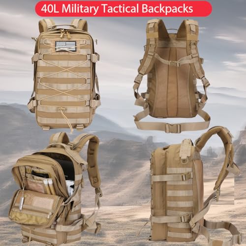 Phoking Military Tactical Backpack Waterproof 40L | Travel Essentials - Image 6