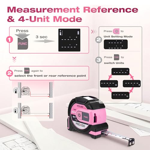 PREXISO 2-in-1 Laser Tape Measure, 215Ft Laser Measure & 16Ft - Image 6