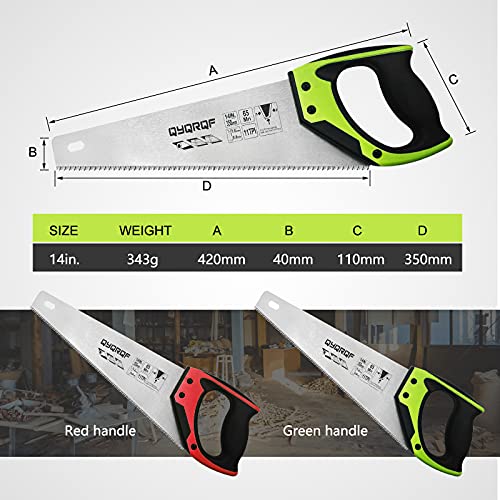 14 in. Pro Hand Saw, 11 TPI Fine-Cut Soft-Grip Hardpoint - Image 4