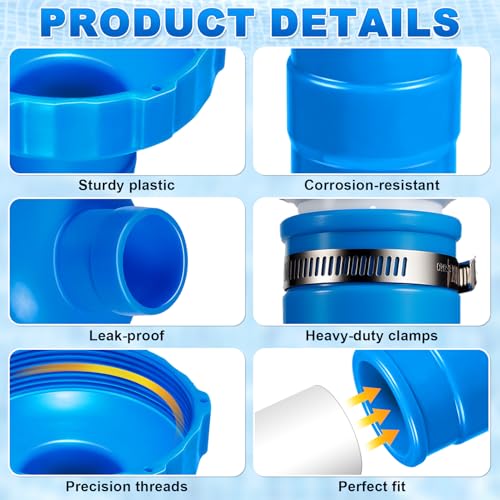 1 Set Pool Vacuum Hose Adapter Kit Compatible with Intex Adapter - Image 4