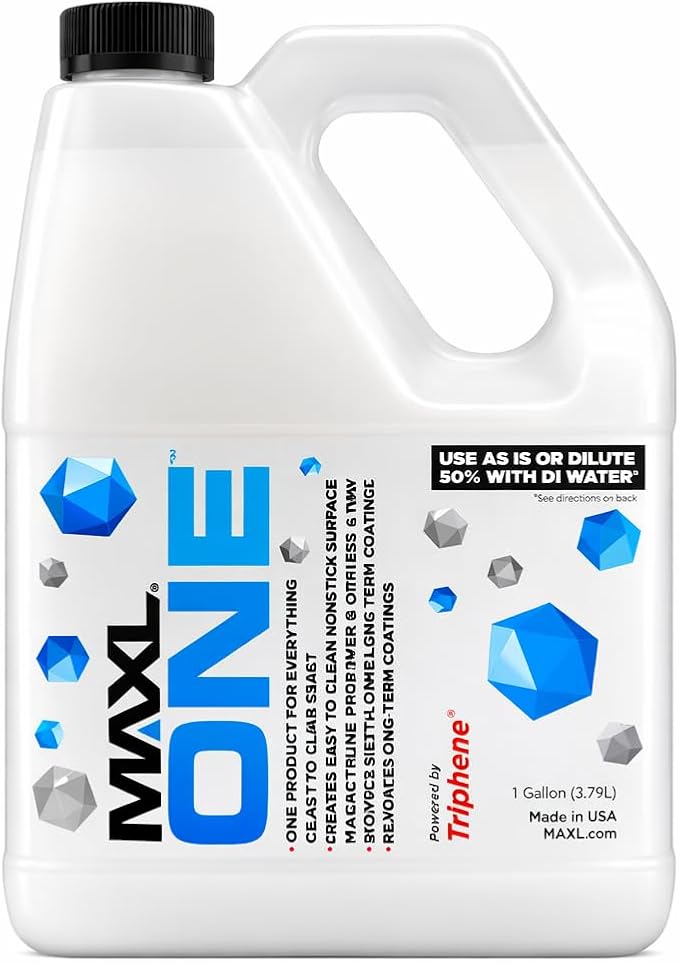 MAXL ONE ™ Car Spray with Triphene® Technology, Quick Spray & Wipe All Purpose Waterless Detailer - Clean, Shine, Protect Paint, Glass, Wheels, and Plastic Trim Without Pre-Washing (1 Gallon)