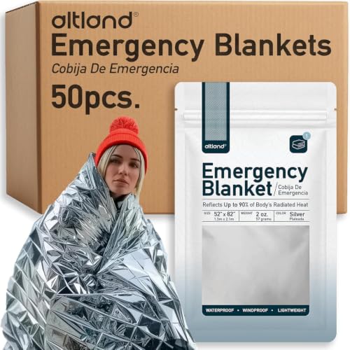 Altland 50 Pack of Emergency Blankets for Winter Survival - Image 2