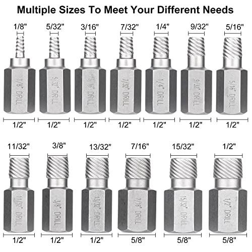 XEWEA 13Pcs Screw Extractor Set Multi-Spline Easy Out Bolt - Image 3