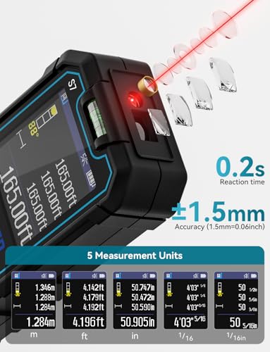 S7C Laser Measuring Tool 165FT, Red Beam Laser Measure - Image 4