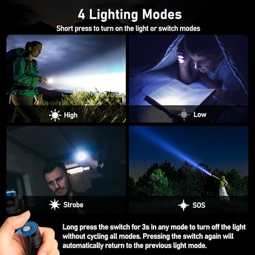 Blukar Rechargeable Flashlight, Super Bright Adjustable Focus - Image 5