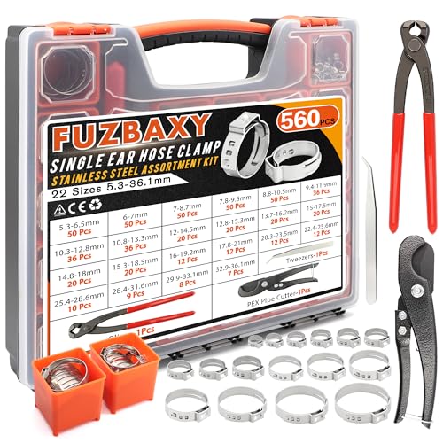 560PCS Single Ear Hose Clamp Kit w/Crimping Pliers | Hand Tools - Image 4