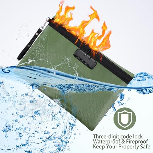 Nezyo 2 Pcs Fireproof Document Bag with Lock, Waterproof Money - Image 6
