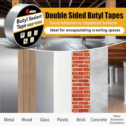 1 Pack Butyl Sealant Tape 2" X 90' - Double Sided - Black - Image 4