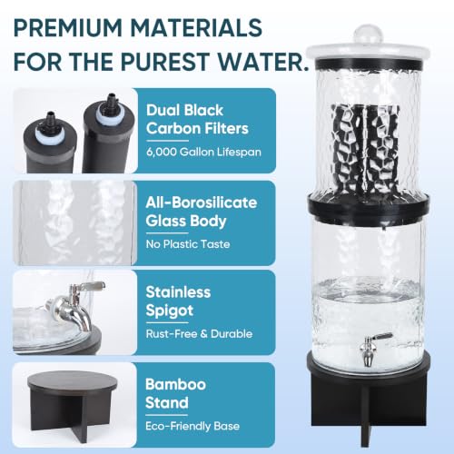 3 Gallon All Glass Gravity-Fed Water Purifier, Countertop Water - Image 4