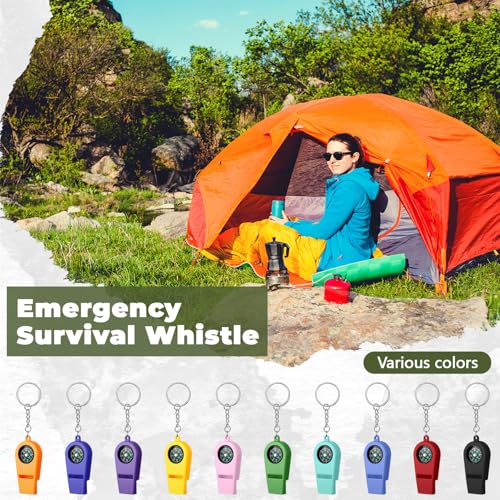 Tellegloww 50 Pcs 2 in 1 Compass Whistles with Keychains - Image 4