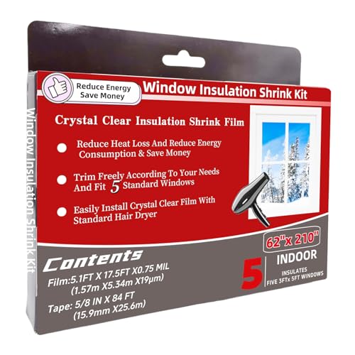 5-Window Shrink Film Window Insulation kit（62-Inch x 210-Inch） - Image 2