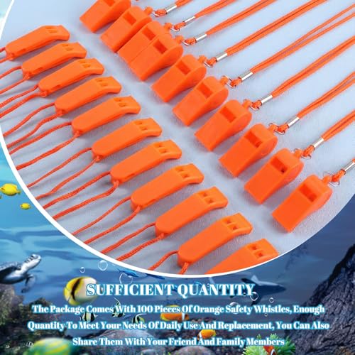 100 Pieces Emergency Whistles with Lanyard - Image 5