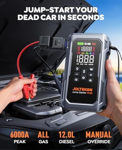 6000A 160PSI 9-in-1 Car Battery Jump Starter with Air - Image 3