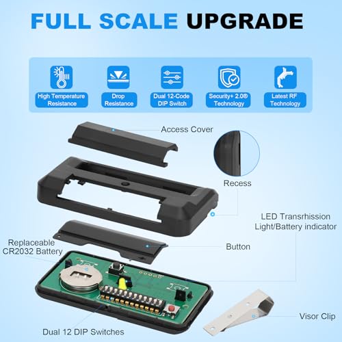 4for Liftmaster 811LM 811LMX Gate Remote,12 dip Switch Garage - Image 3