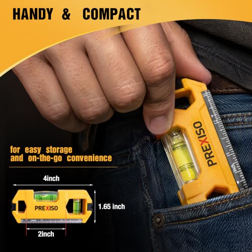 PREXISO Magnetic Stud Finder & EDC Mini Level, 4" Torpedo - Image 6